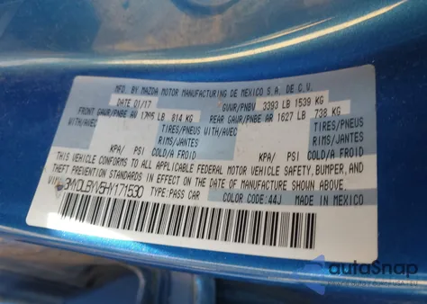 2017 Toyota Yaris Ia from USA, damaged, VIN 3MYDLBYV5HY171530